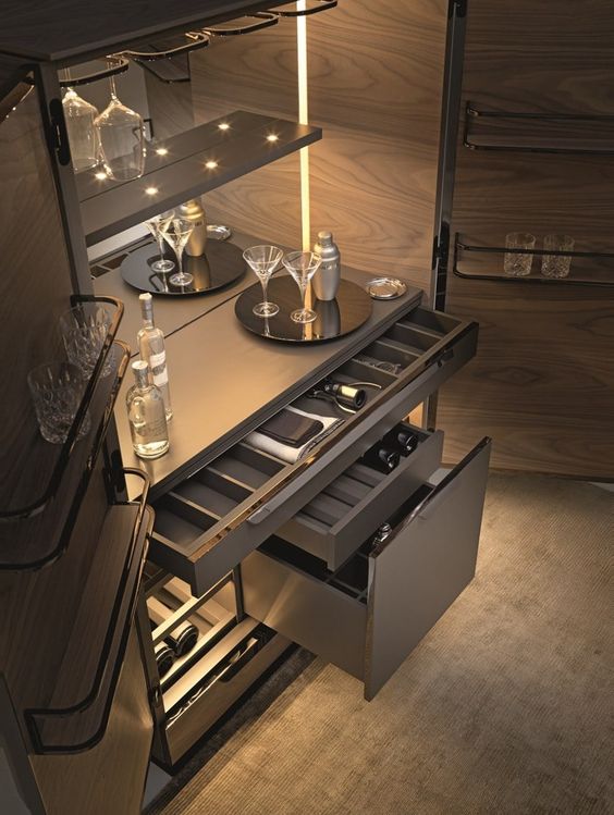 Integrated Lighting Kitchen Cabinet