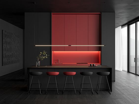Two colored cabinets