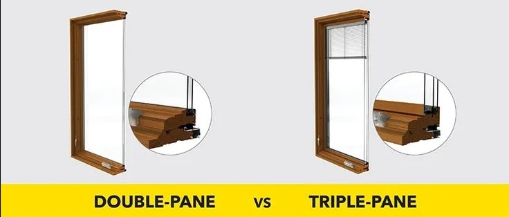 Double pane vs triple pane windows comparison chart for cost energy efficiency and noise reduction