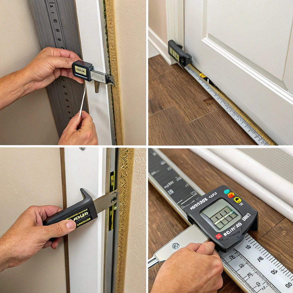 Measuring pocket door wall thickness, clearance and installation dimensions